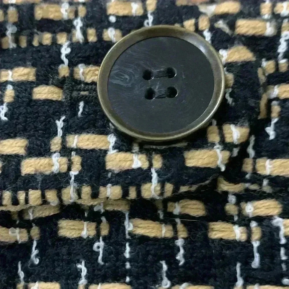 Loft Skirt, Black Gold and White Weave, Faux Belt, Fully Lined, Winter Weight - Picture 5 of 7